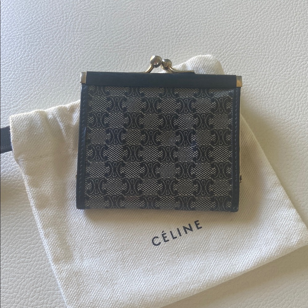 Cline Navy Coated Canvas/Leather Coin, Airtag, Airpod, Wallet